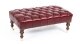 Bespoke Button Backed  Burgundy Leather Stool Ottoman 2ft 8" x 1ft 10" | Ref. no. A1335 | Regent Antiques