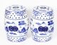 Vintage Pair Blue & White Porcelain Japanese Garden Seats 20th C | Ref. no. A1692a | Regent Antiques