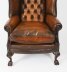 Antique Pair Leather Chippendale  Revival Wingback Armchairs c.1920 20th C | Ref. no. A1789 | Regent Antiques