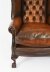 Antique Pair Leather Chippendale  Revival Wingback Armchairs c.1920 20th C | Ref. no. A1789 | Regent Antiques