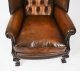 Antique Pair Leather Chippendale  Revival Wingback Armchairs c.1920 20th C | Ref. no. A1789 | Regent Antiques