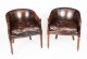 Vintage Pair English Handmade Leather Desk Chairs Mid 20th Century | Ref. no. A1934a | Regent Antiques