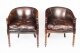 Vintage Pair English Handmade Leather Desk Chairs Mid 20th Century | Ref. no. A1934a | Regent Antiques