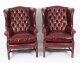 Bespoke Pair Leather Wingback Armchairs & Pair Stools Murano Port  20th C | Ref. no. A2612a | Regent Antiques