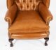 Bespoke Leather Pair  Chippendale Wingback Armchairs Bruciato | Ref. no. A2678b | Regent Antiques