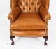 Bespoke Leather Pair  Chippendale Wingback Armchairs Bruciato | Ref. no. A2678b | Regent Antiques