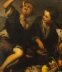 Antique Painting Grape and Melon Eaters After Bartolome\