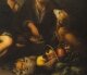 Antique Painting Grape and Melon Eaters After Bartolome\