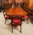 Vintage Brass Inlaid Twin Pillar Dining Table & 14 Swag back Chairs 20th C | Ref. no. A3005b | Regent Antiques