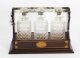 Antique Inlaid Walnut Three Cut  Crystal Decanter Tantalus C1870 19th C | Ref. no. A3075b | Regent Antiques