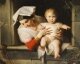 Antique Italian Oil Painting "Mother & Child"  Guiseppe Mazzolini Signed 1843 | Ref. no. A3248 | Regent Antiques