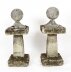 Vintage Pair of Reclaimed Weathered Composition Stone Ball Pier Caps 20thC | Ref. no. A3334a | Regent Antiques