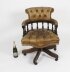 Vintage English Hand Made Leather Beige Captains Desk Chair | Ref. no. A3450 | Regent Antiques