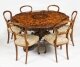 Antique 4ft 6" diam Burr Walnut  Marquetry Dining Table & 6 chairs C1860 19th C | Ref. no. A3560a | Regent Antiques
