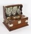 Antique English Victorian Golden Oak 3 Crystal Decanter Tantalus Dry Bar 19th C | Ref. no. A3825 | Regent Antiques