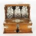 Antique 3 Crystal Decanter Oak Tantalus Dry Bar Games Compendium 19th C | Ref. no. A4278 | Regent Antiques
