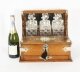 Antique 3 Crystal Decanter Oak Tantalus Dry Bar Games Compendium 19th C | Ref. no. A4278 | Regent Antiques