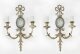 Antique Pair Silver Plate Jasperware twin branch wall lights sconces C1900 | Ref. no. A4358a | Regent Antiques