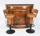 Antique Pair Walnut  and Tan Leather Art Deco Bar Stools 20th Century | Ref. no. A4438 | Regent Antiques