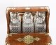 Antique 3 Decanter Golden Oak Tantalus Dry Bar Games Compendium 19th C | Ref. no. A4466 | Regent Antiques