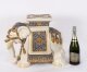 Vintage Glazed Pottery Elephant Garden Seat / Stand Mid 20th Century | Ref. no. A4681x | Regent Antiques