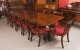 Vintage Twin Pillar Flame Mahogany Dining Table and 12 Chairs 20th C | Ref. no. A5016a | Regent Antiques