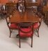 Vintage Twin Pillar Flame Mahogany Dining Table and 12 Chairs 20th C | Ref. no. A5016a | Regent Antiques