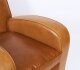 Bespoke Pair English Handmade Art Deco Leather Arm Chairs Bruciato | Ref. no. A5186 | Regent Antiques