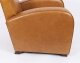 Bespoke Pair English Handmade Art Deco Leather Arm Chairs Bruciato | Ref. no. A5186 | Regent Antiques