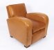 Bespoke Pair English Handmade Art Deco Leather Arm Chairs Bruciato | Ref. no. A5186 | Regent Antiques