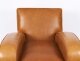 Bespoke Pair English Handmade Art Deco Leather Arm Chairs Bruciato | Ref. no. A5186 | Regent Antiques