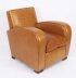Bespoke English Handmade Art Deco Leather Arm Chair  Bruciato Colour | Ref. no. A5186a | Regent Antiques