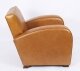 Bespoke English Handmade Art Deco Leather Arm Chair  Bruciato Colour | Ref. no. A5186a | Regent Antiques