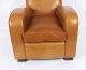Bespoke English Handmade Art Deco Leather Arm Chair  Bruciato Colour | Ref. no. A5186a | Regent Antiques