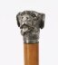 Antique Dogs Head Sliver Plated Handled Walking Stick Cane 19thC 94cm / 37 inch | Ref. no. A5201 | Regent Antiques