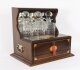 Antique Three Cut Crystal Decanter Inlaid Mahogany Tantalus & Games 19th C | Ref. no. A5292 | Regent Antiques