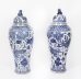 Antique Pair Japanese Kangxi Blue & White Arita Porcelain Temple Lidded Vases | Ref. no. A5314 | Regent Antiques
