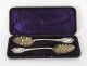 Antique  Pair Victorian Silver Plated & Gilt Berry Serving Spoons Circa 1860 | Ref. no. X0005 | Regent Antiques