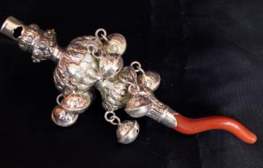 Victorian Style Sterling Silver 10 Bells Baby Rattle | Ref. no. 00097 | Regent Antiques
