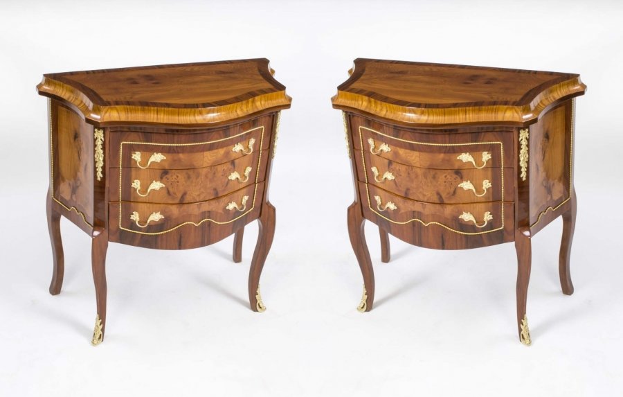 Pair Milanese Walnut & Rosewood Commodes Drawers | Ref. no. 00148 | Regent Antiques
