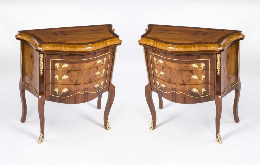 Pair Milanese Walnut & Rosewood Commodes Drawers | Ref. no. 00148 | Regent Antiques