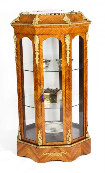 Stunning Glass Kingwood Tall Octagonal Display Cabinet | Ref. no. 00259 | Regent Antiques