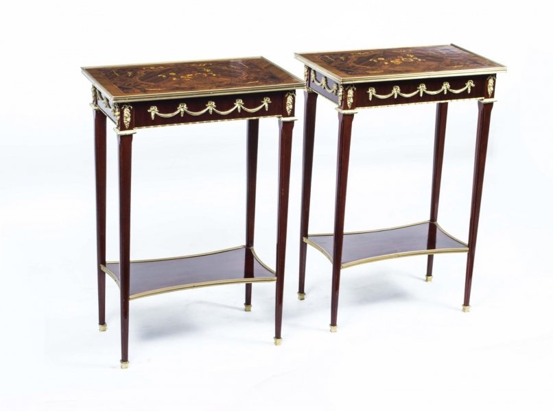 Pair of Louis XVI Mahogany Marquetry Occasional Tables | Ref. no. 00287 | Regent Antiques