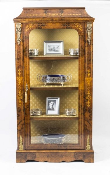 Exquisite Victorian Burr Walnut Inlaid Pier Cabinets | Ref. no. 00297 | Regent Antiques
