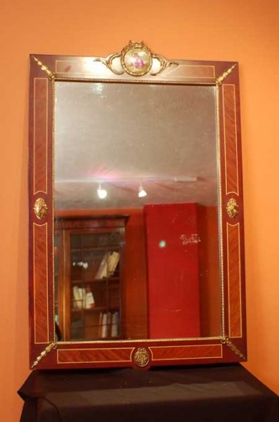 Exquisite Inlaid Walnut Ormolu & Porcelain Mirror | Ref. no. 00504 | Regent Antiques