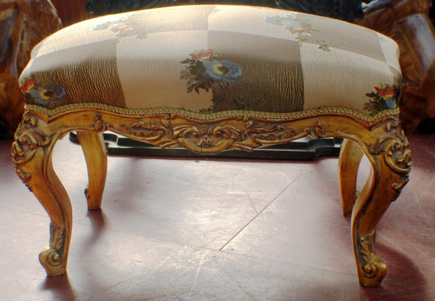 Stunning and Elaborate Large Gilded French Duet Stool | Ref. no. 00528 | Regent Antiques