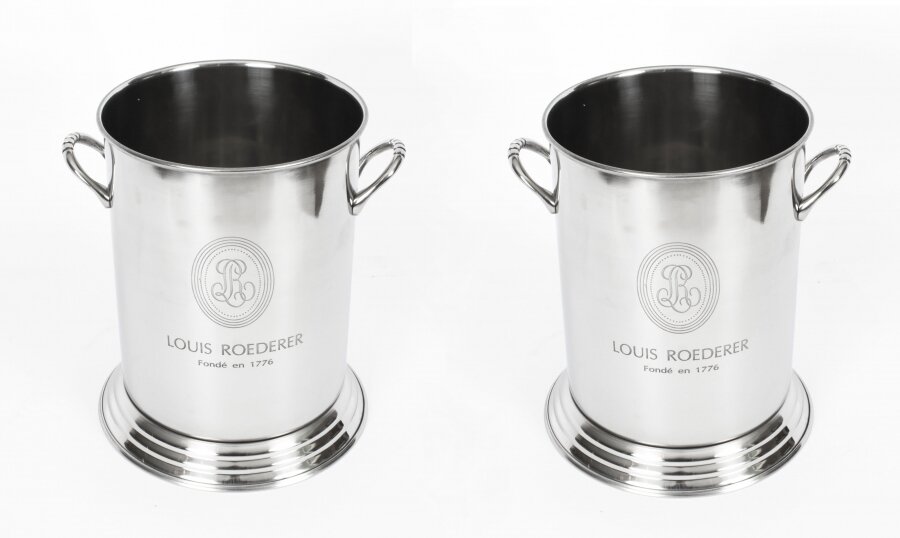 Vintage Pair Louis Roederer Silver Plated Champagne Coolers 20th C | Ref. no. 00550 | Regent Antiques