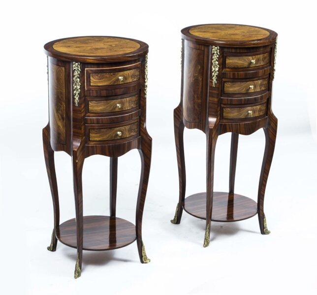 Vintage Pair Victorian Burr Walnut Cabinets Side Tables 20th C | Ref. no. 00653 | Regent Antiques