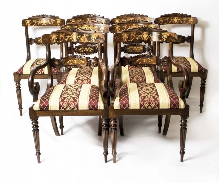 Set Of Regency Style Chairs | Set Marquetry Dining Chairs | Ref. no. 00819 | Regent Antiques