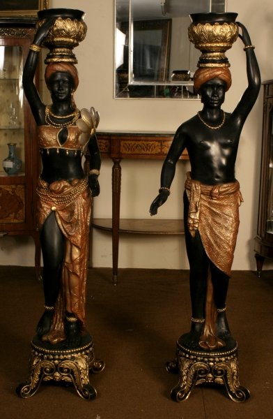 Pair Beautiful Gilded Life Size Bronze Blackamoors | Ref. no. 00973 | Regent Antiques
